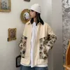 Men's Jackets 2023 Fashion Bear Printing Streetwear Bomber Couple Clothes Apricot/black Color Coats Casual Tend Outerwear M-XL