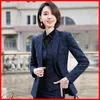 Women's Suits Blazers IZICFLY Autumn Spring Professional Plaid Uniform Business Suits with Trouser Slim Office Blazer Set For Women Work Wear-1 Piece 230311