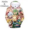 Felpe con cappuccio da uomo Moda Ragazzi Ragazze 3D Meliodas Uomo Donna Felpa Confortevole Bambini Autunno Felpa con cappuccio Harajuku Pullover casual