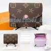 M41939 rosalie porta-moedas porta-cartões luxos bolsa de grife bolsa masculina porta-moedas porta-cartões feminino couro legítimo louvis carteiras de flores marrons porta-chaves porta-cartões