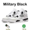 Homens Basquete Jumpman 4 Sapatos Militares 4s Gato Preto Canvas Fogo Vermelho Trovão Branco Oreo Hyper Royal Womens Treinadores Esportes Tênis Tênis 36-50