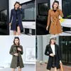 Women's Trench Coats 2023 Autumn Winter Coat For Women Suede Windbreaker Double Breasted Female With Belt Casual Office Lady Outwear R974