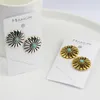 Stud Earrings 1pair Vintage Exaggerated Zinc Alloy Round Daisy Flower For Women Gift Jewelry