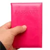 Card Holders Oil Wax Leather Passport Holder PU Genuine Short Bag Cover Ticket Candy-colored Thin Portable