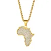 Pendentif Colliers Afrique Carte Collier Pour Femmes Hommes Or Couleur En Acier Inoxydable Bijoux Éthiopiens En Gros Cartes Africaines Hiphop Article N1279