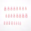 False unhas 24pcs/caixa Wavy Rhinestone Ballerina Manicure Tool Afligepable Artificial Fake Caixão vestível Dicas de unhas