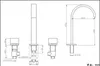 Badrumsvaskar kranar bassängen kran krom/guld/svart däck monterad fyrkantig mässing kran badrum diskbänk kran 3 hål dubbel handtag och kallt vatten kran 230311