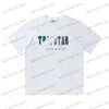 Men's Tracksuits Summer Trapstar green white towel embroidered short sleeve shorts men and women loose casual suit trend T230311