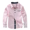 Kinderen shirts kinderen jongens shirts katoen solide kinderkleding voor merkkleding kind top modejongen shirts shirts lange mouw blouse 230310