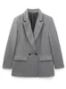 Trajes de mujer Blazers chaqueta de primavera para mujer Blazer de doble botonadura señora de oficina abrigo clásico suelto traje femenino prendas de vestir elegantes trajes Veste Femme 230311