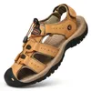 Lederen schoenen echte zomer grote heren s mode sandalen slippers grote size d fahion sanal slipper