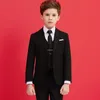 Suits Boys Black 007 Wedding Suit Kids Formele Blazer kledingset Gentleman Children Day Day Graduation Chorus Performance Jurk kostuum 230310