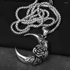 Pendant Necklaces Men's Titanium Steel Necklace Nightclub Hip-Hop Rock Hipster Stainless Jewelry Moon Rose
