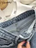 Damenjeans Yitimoky Streetwear Elastic Denim Split Flare Jeans Frau Hohe Taille Vintage Blue Jeans Frau Graue Bell-Bottom-Jeans Weiblich Y2k 230311
