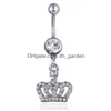 Ombelico Bell Button Rings D0370 Crown Belly Ring Mix Colori Drop Delivery Jewelry Body Dhgarden Dhbms