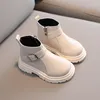 Sneakers Spring Handsome Casual Comfortable Children s Shoes British Style Boys Girls Martin Boots Zipper Non Slip Leather 230310