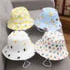 Breda brim hattar sommar baby sun hatt barn utomhus anti uv skydd krävs fiske hink hattar barn pojke flicka tecknad fiskare hatt p230311