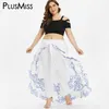 Calça feminina plusmiss plus size 5xl 4xl Skire Skirted Pant Women Print White Palazzo solo Capri Chiffon Bohemian Boho Beach Troushers1