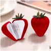 Favor Holders Stberry Box Red And Purple Form Veet Ring Storage Case Jewelry Protector Flocking Gift Drop Delivery Wedding Party Eve Dhh17