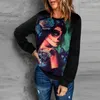 Kvinnors blusar 2023 Kvinnor Autumn Winter Fashion Halloween Tryckt Pullover Round Neck Long Sleeve Blus Shirt Tröja Tops
