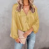 Women's Blouses 2023 losse vrouw casual shirts herfst lange mouw v nek sexy blouse zwarte mode crop tops winter