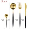 Geschirr Sets Besteck Geschenkbox 304 Edelstahl Western Black Abendessen Messer Gabeln Löffel Party Küche Gold Geschirr Werkzeuge