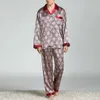 Vêtements de nuit pour hommes Puimentiua printemps hommes vêtements de nuit à manches longues Satin pyjama ensembles pour hommes vêtements de nuit costume Homewear vêtements de maison pyjamas salon été 230311