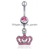 Ombelico Bell Button Rings D0370 Crown Belly Ring Mix Colori Drop Delivery Jewelry Body Dhgarden Dhbms