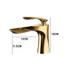 Bathroom Sink Faucets 1PC Gold Brass Wash Basin Faucet Sink Faucet Cold Waterfall Faucet Single Handle Deck Mounted For Bathroom Fixture 230311