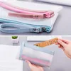 School Students Pencil Bags Boys Girls Transparent Cosmetic Bag Frosted Clear Zipper Pen Case Handhold Stationery Storage Bags TH0852