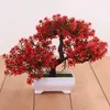 Fleurs décoratives Artificielle Bonsaï Pin Simulation Arbre En Plastique Avec Pot Table Faux Usine Ornements Maison Jardin Décor 5 Couleurs