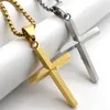 Anhänger Halsketten Damen Herren Jesus Kreuz Halskette Gold/Silber Farbe Edelstahl Kruzifix Religiöser Schmuck mit männlicher Kette