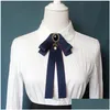 Groom Ties Cummerbunds Bow British Men Women Unisex Neck Collar Shirt Ribbon Retro Girl Alloy Butterfly Wedding Party Suits Unifor Dh2Le