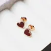 Charme doux et charmant or rose cornaline coeur boucles d'oreilles mode féminine luxe bijoux de haute qualité cadeau de Noël 230310