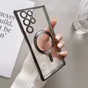 Magnetische Galvanik plattierte transparente Handyhülle für Samsung Galaxy S20 S21 S22 S23 Plus Ultra