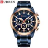 Wristwatches Selling Fashion MEN'S Watch Waterproof Quartz Steel Belt Multi-functional Calendar Business