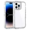Transparent Armor Defender Phone Cases For iPhone 15 11 13 12 14 Pro Max Three Layer Clear Heavy Duty Protective Shockproof Cover Fit 15 14Plus 13Mini XR 8Plus SE