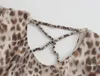 Повседневные платья Maxdutti Hollow Out Sexy Backless Party Glass Women High Street Vintage Leopard Print