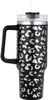 Gynnar nya Stanley Quencher 40oz Tumbler Leopard Print rostfritt stål med logotyphandtag locket Strå Big Capacity Beer Mug Water Bottle Powd