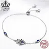 S Evelyn Populära favorit S925 Sterling Silver Blue Hand Inlaid Haoshi Women's Armband SCB076