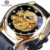 Forsining Diamond Display Dragon Golden Display mano luminosa transparente hombres reloj de marca superior de lujo resistente al agua mecánico Watch2509