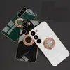 Luxury Plating TPU Cover Cases For Samsung Galaxy S20 S21 S22 S23 S24 S24+ Plus Ultra Phone Square Soft Ring Holder Stand Case ring holder phone case