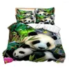 Sängkläder sätter panda set drottning täcke täcker säng bomullsrum