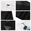 Camisas masculinas de grife preto e branco placa triangular clássica marca 100% algodão anti-rugas respirável casual roupas de casal tamanho europeu e americano # 99