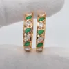 Hoop oorbellen goud kleur mode groene kubieke zirkonia cz huggie voor vrouwen