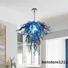 Lampadario moderno Lampadario in vetro soffiato al 100% Lampade a sospensione di lusso Lampadario a LED da 32 * 32 pollici Lampadari in stile Chihuly Personalizzato Accettato LR163