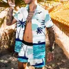 قميص مقطوعات للرجال الصيفي للأزياء الصيفية مجموعة للرجال 3D طباعة طية صدر السترة قصيرة شاطئ شارع شارع شارع هاواي مجموعات العطلات M4X 230311