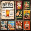 Retro Beer and girl tin art poster Wine Tin Signs Club Cuba Metal Poster Vintage Plaque Bar pub living room Wall personalized art Decorative tin plaque size 30x20cm w02