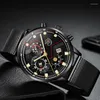 Armbandsur Relogio Masculino Fashion Men's Watches Luxury Original Quartz Mesh Belt Water Proof Perfect Men Sports Watch