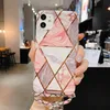 Cross-body Mobile Phone Cases Fashion Luxury Marble Grain Protective Cell Phone Case For Apple IPhone 11 12 14 13 plus pro max Square Triangle Back Cover With Strap